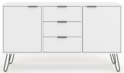 Alaska White Medium Sideboard with Hairpin Legs - 2 Doors