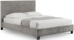 Shoreditch Slate Velvet Fabric Bed - Comes in Double and King Size Options - thumbnail 1