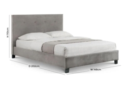 Shoreditch Slate Velvet Fabric Bed - Comes in Double and King Size Options - thumbnail 3