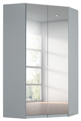 Rauch Alabama 117cm Silk Grey 2 Door Mirror Corner Wardrobe