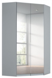 Rauch Alabama 117cm Silk Grey 2 Door Mirror Corner Wardrobe - thumbnail 1
