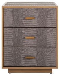 Classio Vegan Leather 3 Drawer Bedside Cabinet - thumbnail 1