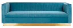 Opal Light Blue Velvet Fabric 3 Seater Sofa - thumbnail 1