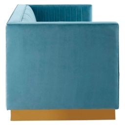 Opal Light Blue Velvet Fabric 3 Seater Sofa - thumbnail 3