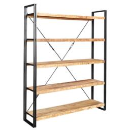 Cosmo Shelving Unit - Wide - Industrial Style - Wooden and Metal - thumbnail 2