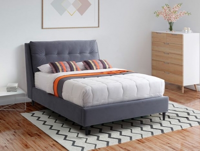 Ava Grey Fabric Bed - Sizes Available