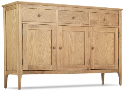 Wadsworth Waxed Oak Medium Sideboard, 135cm with 3 Doors and 3 Drawers - image 1
