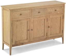 Wadsworth Waxed Oak Medium Sideboard, 135cm with 3 Doors and 3 Drawers - thumbnail 2
