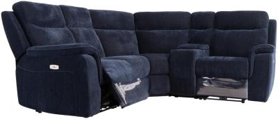 Havana Blue Fabric Corner Electric Recliner Sofa - image 1