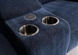 Havana Blue Fabric Corner Electric Recliner Sofa - thumbnail 2
