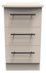 Beverley Cashmere 3 Drawer Bedside Cabinet