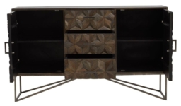 Sadras Solid Mango Wood Medium Sideboard - 2 Doors - thumbnail 2