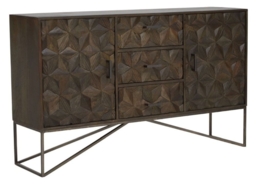 Sadras Solid Mango Wood Medium Sideboard - 2 Doors - thumbnail 3