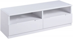 Clearance - Julian Bowen Manhattan White High Gloss 2 Drawer Media Unit - FS586