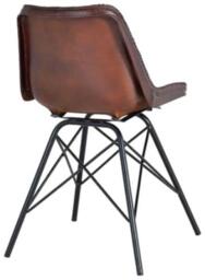 2 x Citrus Industrial Leather and Metal Dining Chair - thumbnail 3