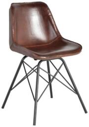 2 x Citrus Industrial Leather and Metal Dining Chair - thumbnail 2