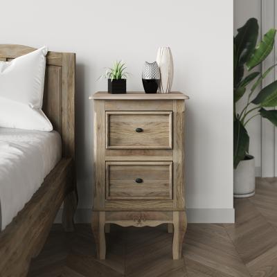 Fleur French Style Grey Bedside Cabinet - 2 Drawer