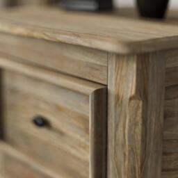 Fleur French Style Grey Bedside Cabinet - 2 Drawer - thumbnail 2