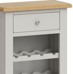 Guilford Country Grey and Oak 1 Drawer Wine Cabinet - thumbnail 3