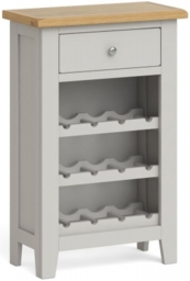 Guilford Country Grey and Oak 1 Drawer Wine Cabinet - thumbnail 1