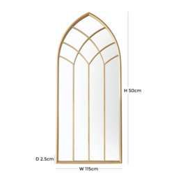 Kirby Outdoor Gold Window Mirror - 155cm  x 50cm - thumbnail 2