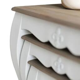 Clearance - Fleur French Style White Shabby Chic Nest of 3 Tables - Made in Solid Mango Wood - thumbnail 3
