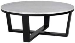Clearance - Lexington White Carrara Marble Round Coffee Table - B77 - thumbnail 1