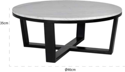 Clearance - Lexington White Carrara Marble Round Coffee Table - B77 - thumbnail 3
