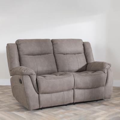 Hilbert Brown Fabric 2 Seater Recliner Sofa