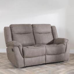Hilbert Brown Fabric 2 Seater Recliner Sofa - thumbnail 1