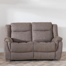 Hilbert Brown Fabric 2 Seater Recliner Sofa - thumbnail 4