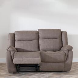 Hilbert Brown Fabric 2 Seater Recliner Sofa - thumbnail 2