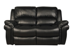 Farnham Black Leather 2 Seater Recliner Sofa - thumbnail 1