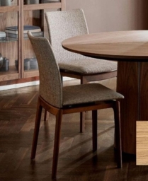 Skovby SM63 Solid Oak Natural Oil and Brahms Brown Fabric Dining Chair - thumbnail 2