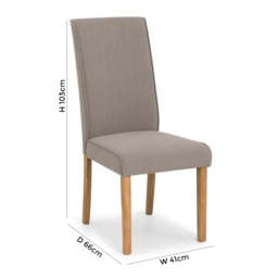 2 x Seville Taupe Fabric Dining Chair - thumbnail 3