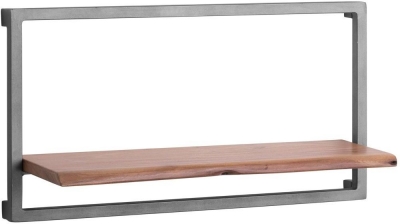 Hill Interiors Live Edge Large Wall Shelf - Acacia Wood and Metal - image 1