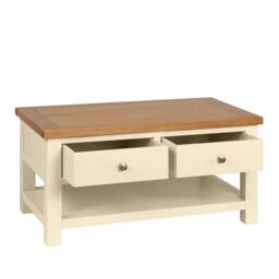 Lundy Coffee Table - 2 Drawer - Ivory Painted - thumbnail 2