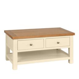 Lundy Coffee Table - 2 Drawer - Ivory Painted - thumbnail 3