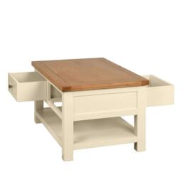Lundy Coffee Table - 2 Drawer - Ivory Painted - thumbnail 4