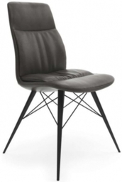 2 x Alexa Antique Grey Faux Leather Dining Chair