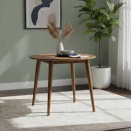Harley Dark Wood 4 Seater Round Dining Table - thumbnail 1