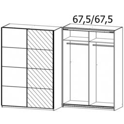 Subito Sliding Wardrobe - 136cm - 2 Door - Mirror - Alpine White - thumbnail 2