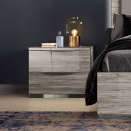 Laura Italian Oak Grain Effect 2 Drawer Bedside Cabinet