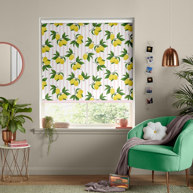 Skinny Dip Roller Blind - Summer Lemon Pink