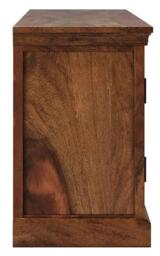 Clearance - Maharani Sheesham TV Unit, Indian Wood, Small Cabinet 115cm, Stand Upto 40in Plasma TV, Lattice Jali Design - 1 Door with 1 Shelf - thumbnail 3