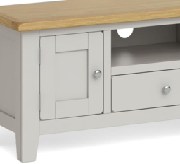Guilford Country Grey and Oak Large TV Unit, 120cm with Storage for Television Upto 43in Plasma - thumbnail 2