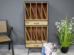 Dutch Fir Wood Tall Retro Filing Cabinet