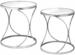 Hill Interiors Silver Curved Design Side Table (Set of 2)