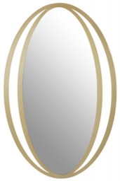 Bellwood Gold Double Ring Design Oval Wall Mirror - thumbnail 1