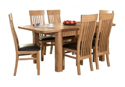 Treviso Oak Large Extending Dining Table and 6 Chairs